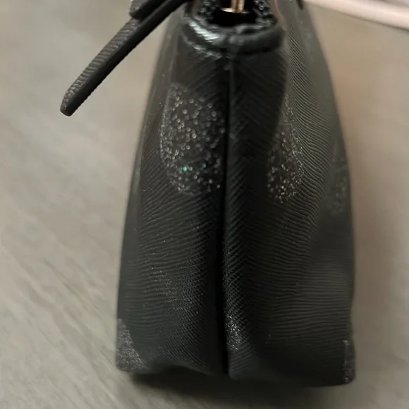 KATE SPADE Little Shiloh Black Glitter Dot Cosmetic Pencil Pouch EUC - Picture 4 of 6